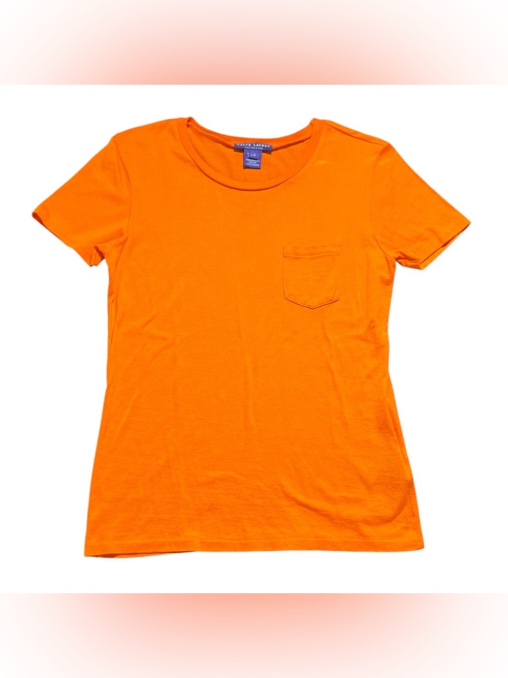 Vintage Ralph Lauren Purple Label Collection Orange Pocket Tee